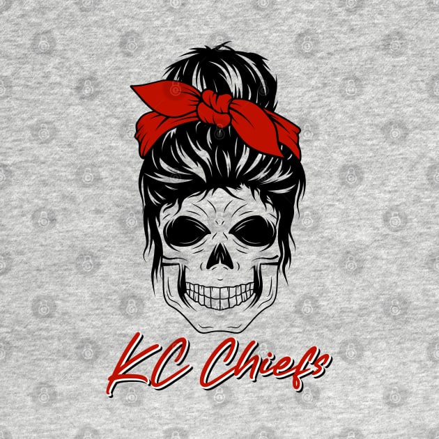 Kansas City Chiefs Skull by fineaswine